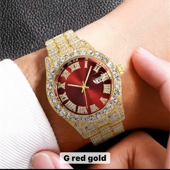 Hip Hop alloy and rhinestones iced out wrist quartz watch - Picture 3 of 3